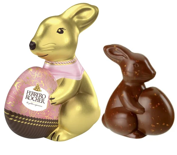 Шоколадна фігурка Пасхальний Зайчик Ferrero Rocher Easter Bunny Girl Pink Фереро Роше молочний шоколад з горішками Дівчинка 100г - 1