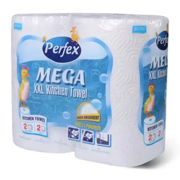 Рушники паперові Perfex Mega Xxl Kitchen towel Multi Purpose High Absorbent Перфекс двошарові багатоцільові Високе поглинання 2шт - 1