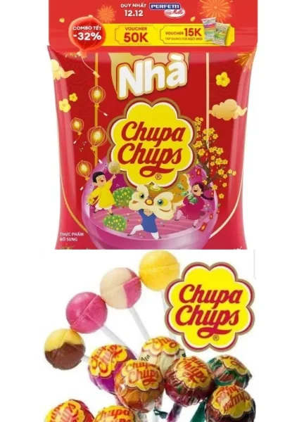 Карамель на палочках Chupa Chups NHA Чупа чупс асорті 6 смаків 60шт 558г - 1