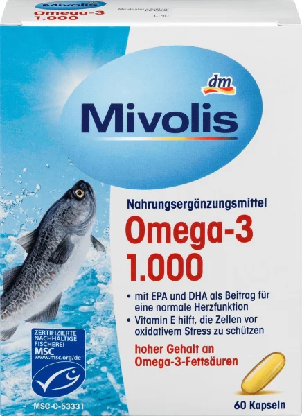 Вітамінний комплекс DM Mivolis Omega-3 Міволіс Омега-3 в капсулах 60шт 1000мг - 1