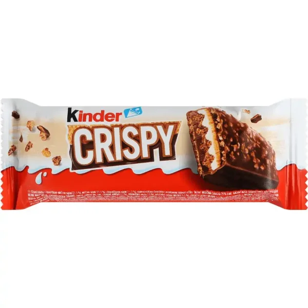 Шоколадний Батончик Kinder Crispy Bar Кіндер кріспі бар з шоколадно-горіховою начинкою 34г - 1
