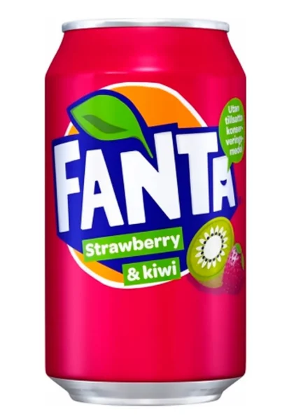 Напій газований освіжаючий Fanta Strawberry&Kivi Фанта Полуниця ківі Баночка 330мл - 1