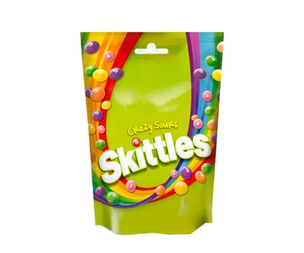 Драже шоколадне Skittles Crazy Sours Fruits Chocolate Шалена кислинка Фруктові з різнобарвним покриттям Пакет 152г - 1