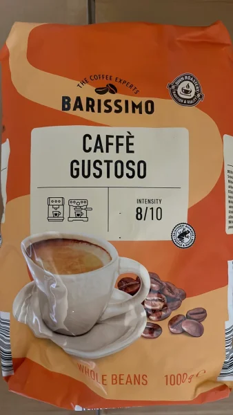 Кава в зернах Barissimo Caffe Gustoso Arabica Баррісімо Купаж Арабікі темне обсмаження Суперміцна 1кг - 2
