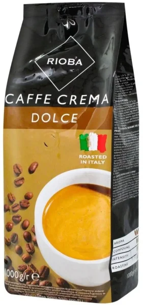 Кава в зернах Rioba Caffe Crema Dolce Ріоба Крема Долче Купаж Арабіки 1000г - 1