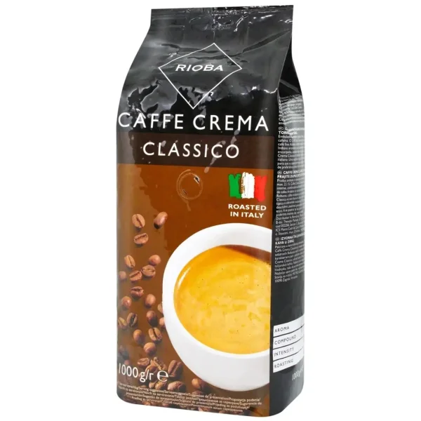 Кава в зернах Rioba Cаffe Crema Classico Ріоба Крема Классік Купаж Арабіки 1000г - 1