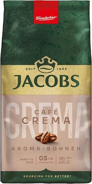 Кава в зернах Jacobs Cafe Crema aroma Bohnen Якобс Крема Арома Купаж арабіки 500г - 1