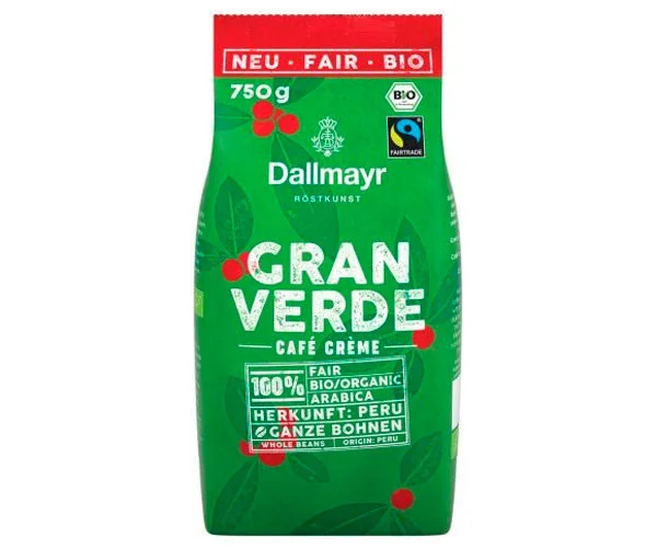 Кава в зернах Dallmayr Gran Verde Bio Organic 100% Arabica Далмаір Гран верде Біо 750г - 1