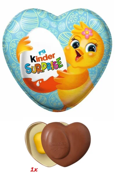 Шоколад Фігурка Серце з іграшкою Kinder Surprise Uberraschung Chiken Кіндер сюрприз Великодні Курчатко 53г - 1