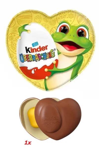 Шоколад Фігурка Серце з іграшкою Kinder Surprise Uberraschung Frog Кіндер сюрприз Великодні Жабка 53г - 1
