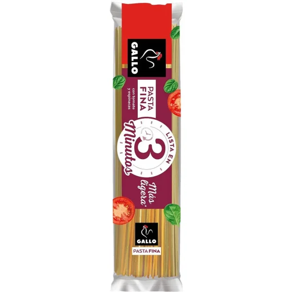 Макарони спагетті Gallo Spaghetti Pasta Fina Tomate 3min Галло Паста з томатами та шпінатом Довгі Швидкого приготування 400г - 1