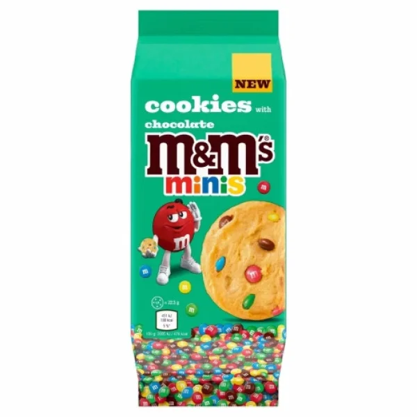 Печиво з Драже М&Мс вершкове M&M Cookies Chocolate Minis ММс з різнобарвним покриттям Шоколад в глазурі 180г - 1