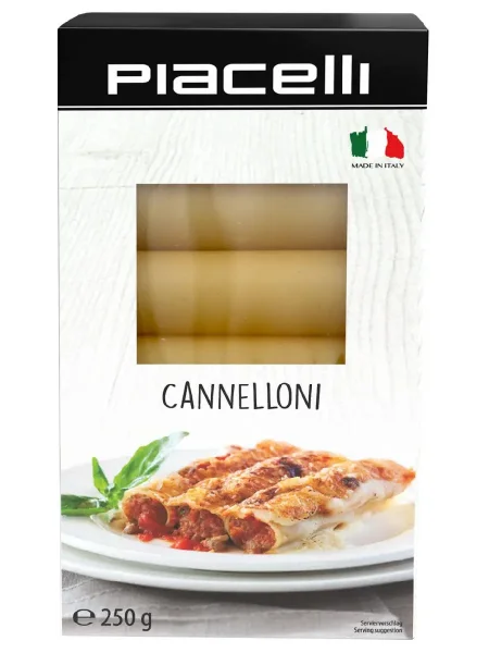 Макарони Канелоні Piacelli Cannelloni Pasta Піачеллі Каннелоні паста Широкі трубочки 250г - 2