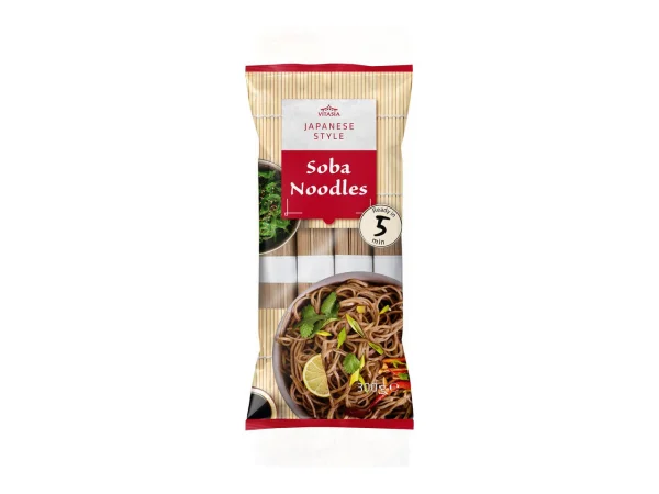 Локшина Соба з гречаної муки без глютену Vitasia Soba noodles Japanese style Вітасія макарони японські Темні Порційні 300г - 1