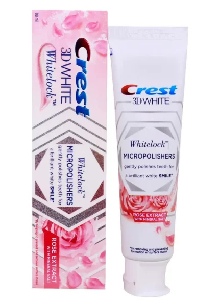 Зубна паста Відбілююча Поліруюча Crest 3D Whitelock Micropolishers Rose Крест з екстрактом квітів Троянд 88мл - 1