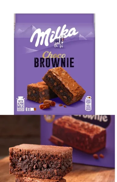 Тістечка шоколадні Milka Choco Brownie Мілка Брауні з шоколадною криштою 6шт 150г - 1