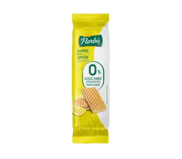 Вафлі світлі Без цукру Florbu Wafer sabor flavour Lemon 0% sugar Флорбу Лимонний крем 150г - 1