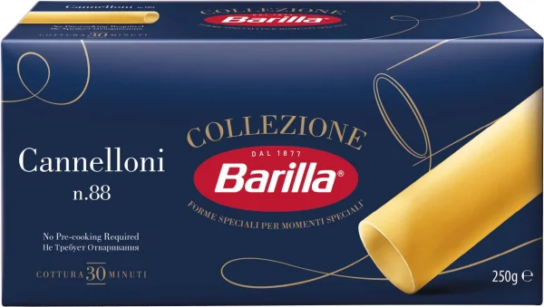 Макарони Каннелоні №88 Barilla Collezione Cannelloni Барілла Паста широкі гладкі Трубочки Колекція Альденте 500г - 1