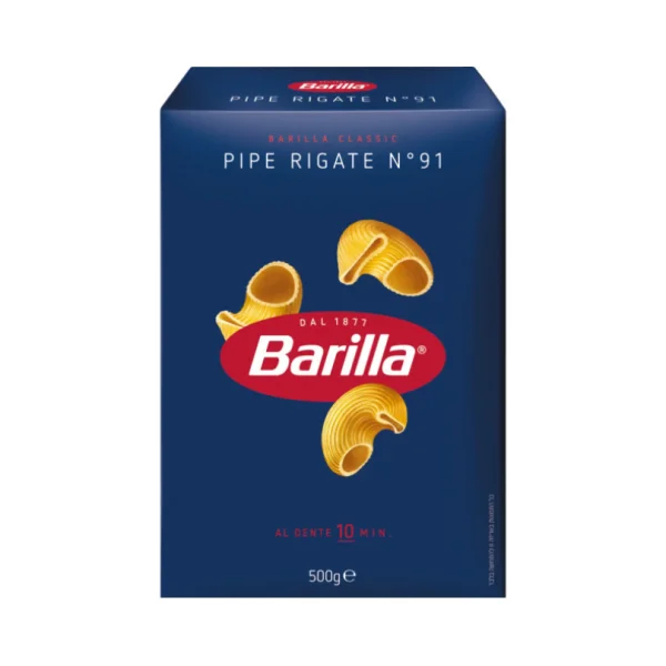 Макарони Рігатони №91 Barilla Pipe Rigate Collezione Al Dente Барілла Паста Ракушки Середні Швидке приготування 500г - 1
