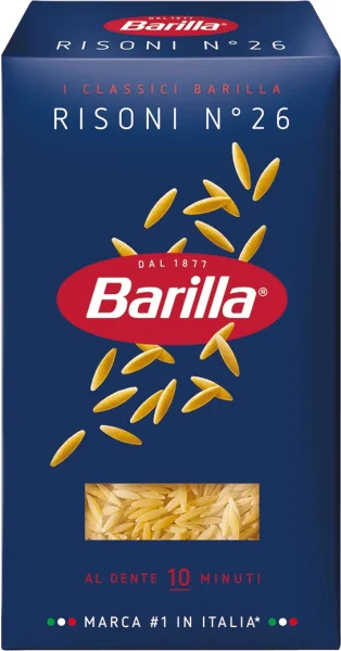 Макарони Різоні №26 Barilla Risoni Al Dente Барілла Паста зернятка Рису маленькі Швидке приготування 500г - 1