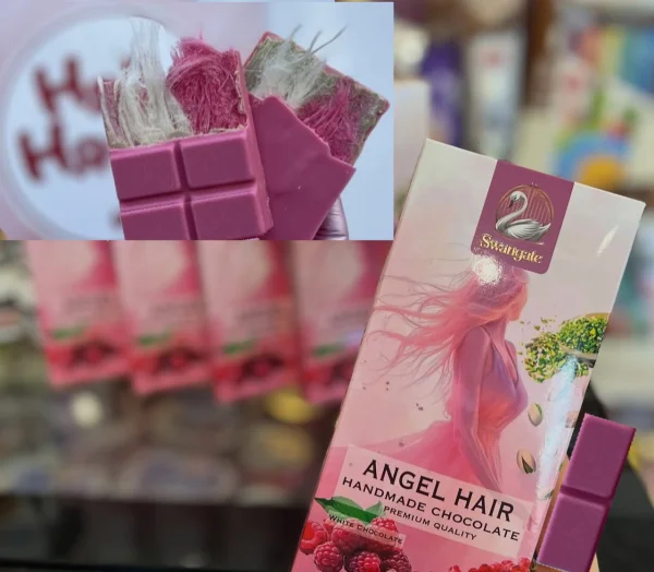 Шоколад Ангельське Волосся з Цукровою ватою Swangate Angel Hair Pismaniye Chocolate Свангейт малина з фісташками та Пішманіє 185г - 1