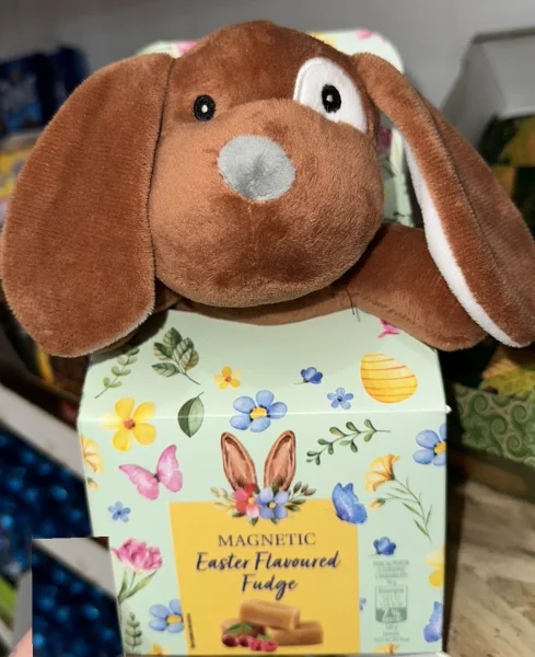 Набір Великодній цукерки з Іграшкою Magnetic Easter Flavoured Fudge Dog Магнетік фруктово карамельні Собачка 90г - 1