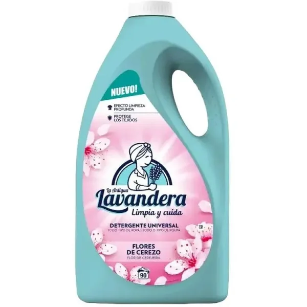 Гель для прання Універсальний Lavandera Flores de Cerezo Detergente Universal Лавандера рожеві квіти 90прань 4500мл - 2