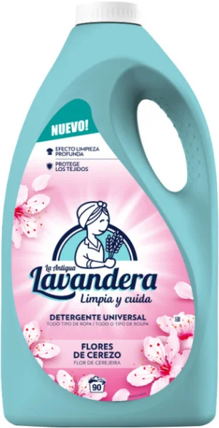 Гель для прання Універсальний Lavandera Flores de Cerezo Detergente Universal Лавандера рожеві квіти 90прань 4500мл - 1