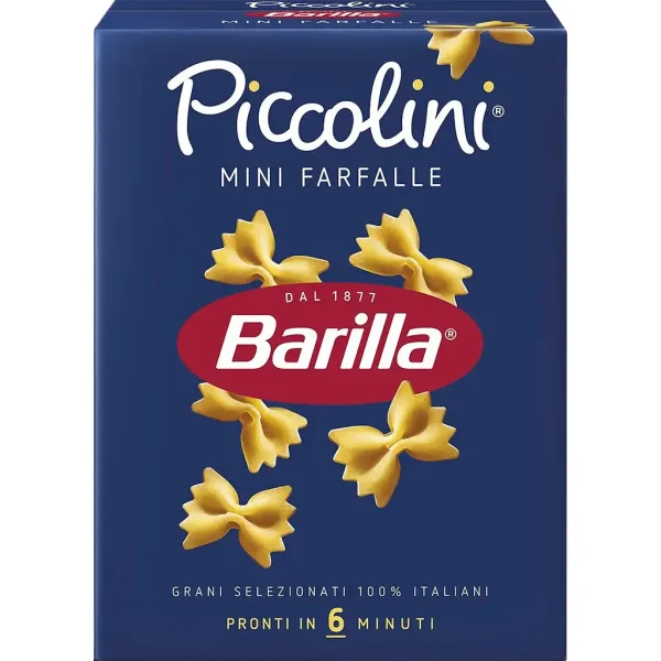 Макарони Фарфалле Barilla Mini Farfalle Piccolini Pronti Барілла Паста міні метелики Бантики Швидке приготування 500г - 1