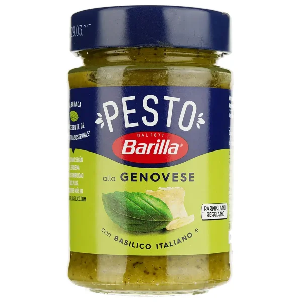 Соус паста Barilla Pesto alla Genovese Parmigiano Reggiano Basilico Барілла Геновезе з сиром Пармезан та базиліком Зелена 190мл - 1