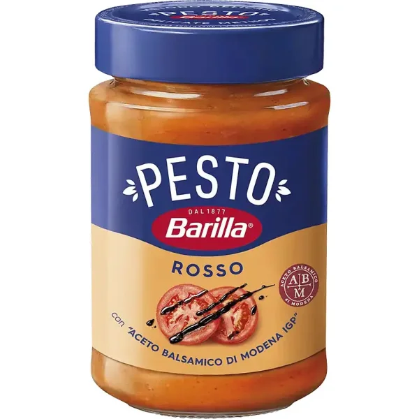 Соус паста Barilla Pesto Rosso con Aceto Balsamico di Modena Барілла Песто з томатами та оцтом Модени Червона 190мл - 1