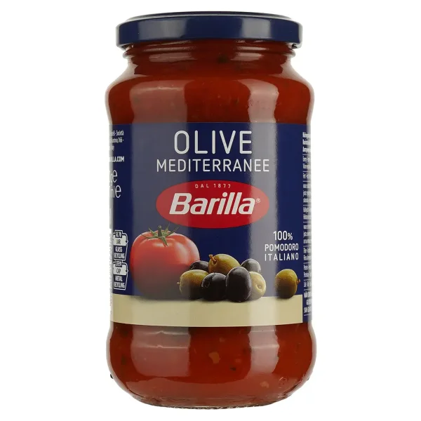 Соус Середземноморський Barilla Mediterranee Olive Барілла томати з Оливками склобаночка Червоний 400г - 1