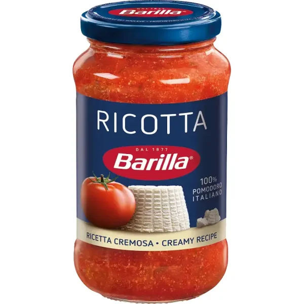 Соус Рікотта Barilla Ricotta Cremosa Ricetta Барілла томатний з сиром склобаночка Червоний 400г - 1