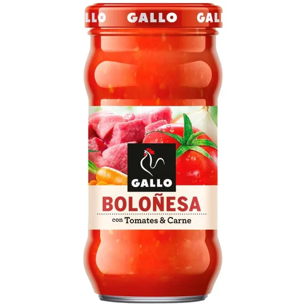 Соус Болоньезе Gallo Bolonesa con Tomates&Carne Галло з Томатів та мясом з базиліком склобаночка Червоний 350г - 1