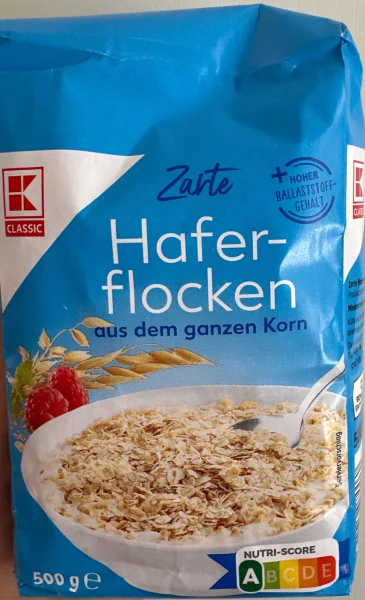 Вівсяні пластівці K-Classic Zarte Hafer Flocken ganzen Korn Зарте цільнозернові Швидкого приготування 500г - 1