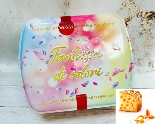 Панеттоне пасхальне Подарунок Balocco la Colomba Fantasia di Colori Ricetta Classica Балокко Фантазія Кольору з цукатами Бокс 750г - 2
