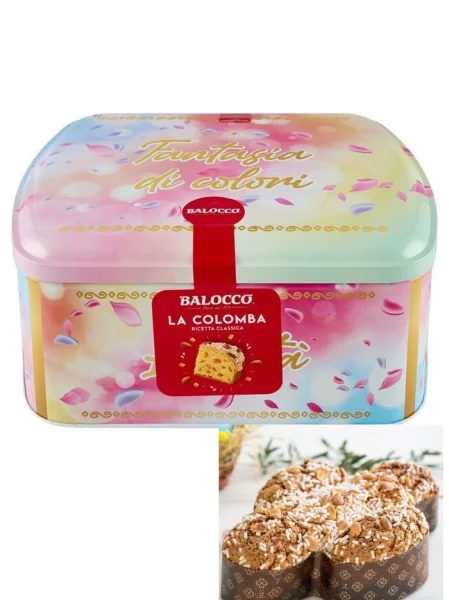 Панеттоне пасхальне Подарунок Balocco la Colomba Fantasia di Colori Ricetta Classica Балокко Фантазія Кольору з цукатами Бокс 750г - 1