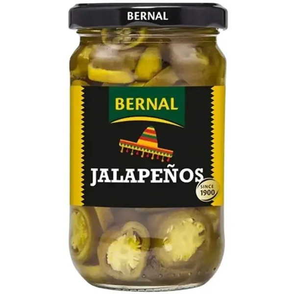 Перець Мексиканський маринований Bernal Encurtidos Jalapenos Бернал Халапеньо Гострий в розсолі Зелений Банка 300г - 1