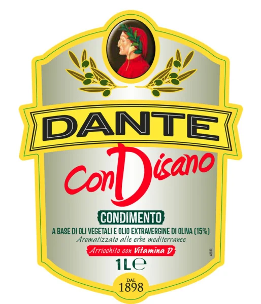 Суміш олій Оливкова та Рослинні з Середземноморськими травами Dante ConDisano Condimento Olive Oil Данте першого віджиму 1000мл - 2