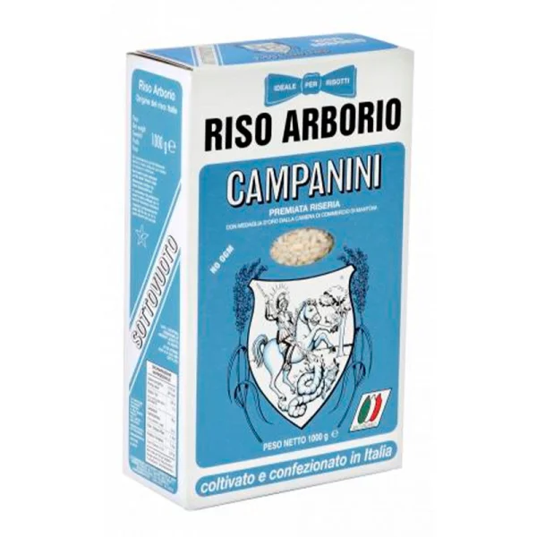 Рис білий Арборіо Riseria Campanini RisoItaliano Riso Arborio Premiata Рис Італії довгі зерна круглозернистий для Різотто 1кг - 2