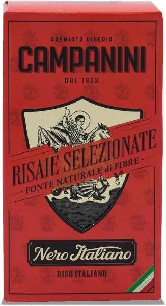 Рис чорний Неро Riseria Campanini Risaie Selezionate Riso Nero Italiano Premium Рис Італії довгі зерна круглозернистий 500г - 1