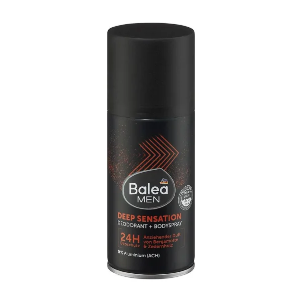 Дезодорант Чоловічий аерозоль Спрей Balea Bodyspray Deep Sensation 24h Балеа Глибока Чутливість для тіла Балон Бергамот 150мл - 1