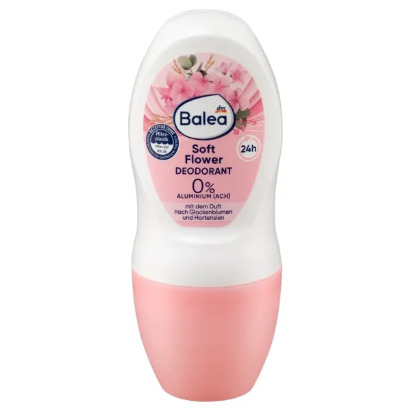 Дезодорант Жіночий Кульковий Balea Soft Flower Deodorant Roll-On 24h Балеа Ніжні Квіти без Алюмінію Гортензія та Дзвіночки 50мл - 1