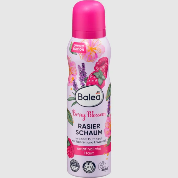 Піна для гоління Жіноча аерозоль Balea Rasierschaum Berry Blossom Балеа квіти Малина Лаванда Балон 150мл - 1