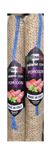 Ковбаса Салямі італійська Bellissimo Salame con Pomodori Premium Белісімо свинина з вяленими Томатами Палка 300г - 1