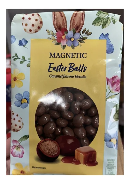 Драже в Шоколаді Magnetic Easter Balls Caramel flavour Bisсuits Магнетік Великодні Шарики з какао кремом 260г - 1