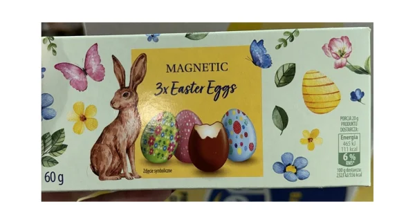 Яйця Шоколадні Великодні Magnetic Easter Eggs 3x Chocolate Магнетік Пасхальні молочний шоколад з вершковим кремом 3шт 60г - 1
