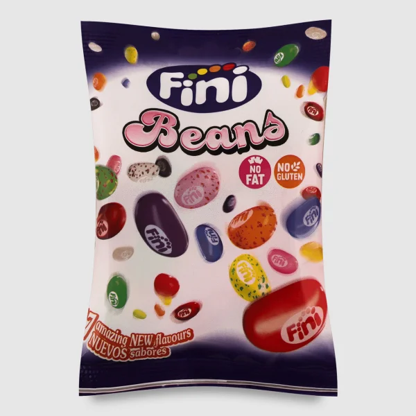 Цукерки смоктальні драже Fini Beans Фіні Боби різнокольорові 17 смаків без глютену 85г - 1