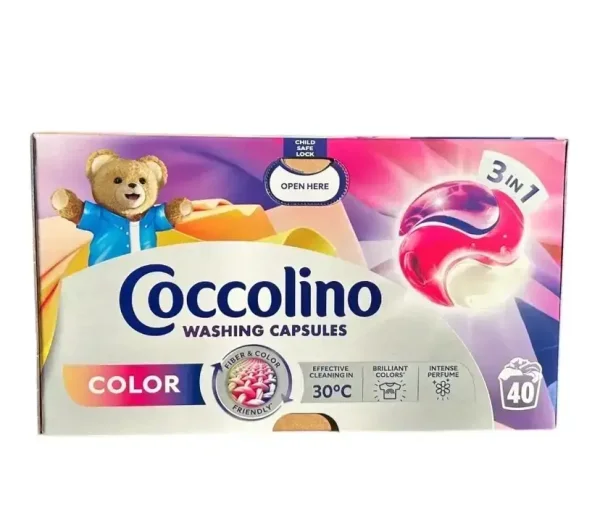 Капсули для прання Кольорових речей Coccolino Washing Capsules Color 3in1 Коколіно Колор 3в1 40шт - 1
