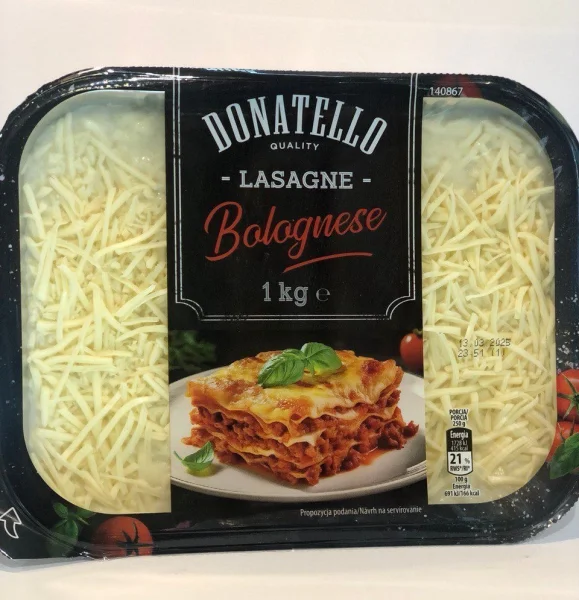 Лазанья Страва Готова до вживання Donatello Bolognese Lasagne Донетелло з Соусом Болоньєзе та мясом Напівфабрикат 1кг - 1